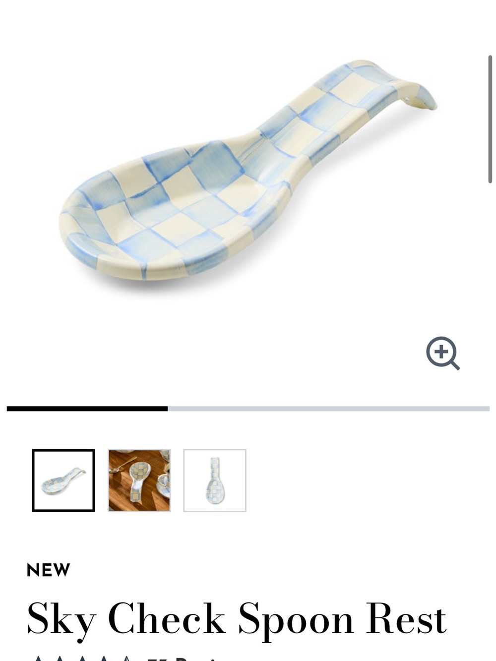 MacKenzie-Childs Pale Cream Ceramic Spoon Rest - Picture 3 of 3